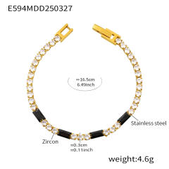 Luxury zircon multicolor Tennis bracelet stainless steel bracelet