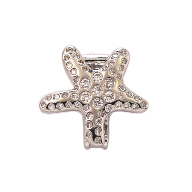 18K gold plated copper full diamond cute rainbow animal boy girl charm for belt band bracelet