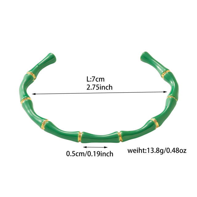 18KG enamel bamboo bangle stainless steel bangle