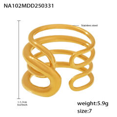 Fantasy Minimalism Multi-level Line Ring stainless steel rings