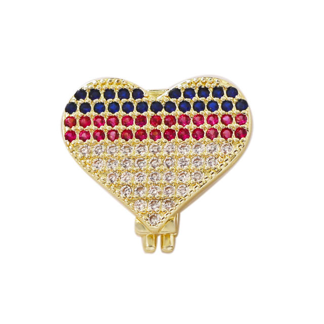 18K gold plated copper full diamond cute rainbow animal boy girl charm for belt band bracelet
