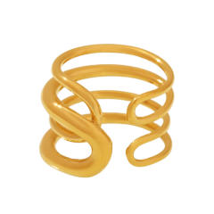 Fantasy Minimalism Multi-level Line Ring stainless steel rings