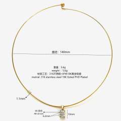 4A cubic zircon charm stainless steel necklace choker