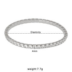 Elegant Single Row Elastic Full Diamond Bracelet Stainless Steel bracelet