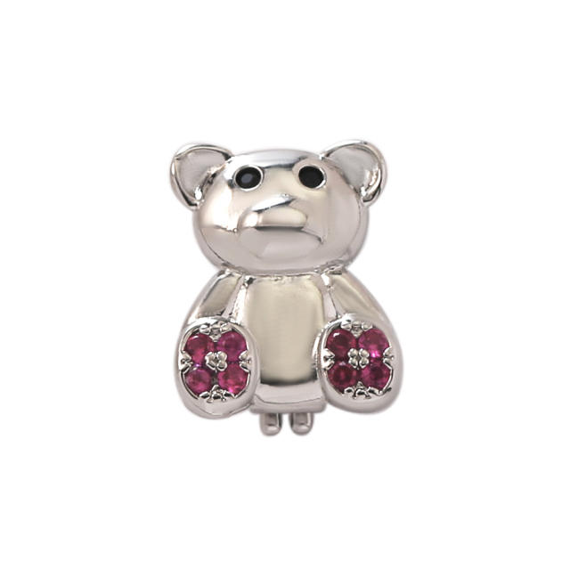 18K gold plated copper full diamond cute rainbow animal boy girl charm for belt band bracelet