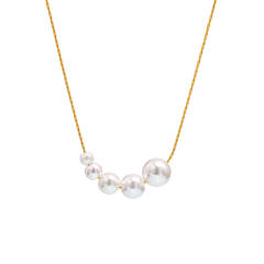 Fantasy Minimalist Ins Style pearl Necklace Stainless Steel necklace