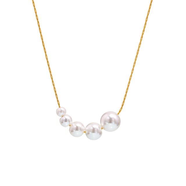 Fantasy Minimalist Ins Style pearl Necklace Stainless Steel necklace