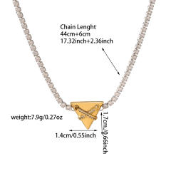 Two tone tennis chain star clover heart butterfly stainless steel necklace