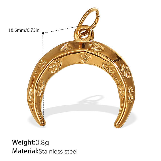 Concise moon star sun series stainless steel charm diy jewelry accessory wholesale