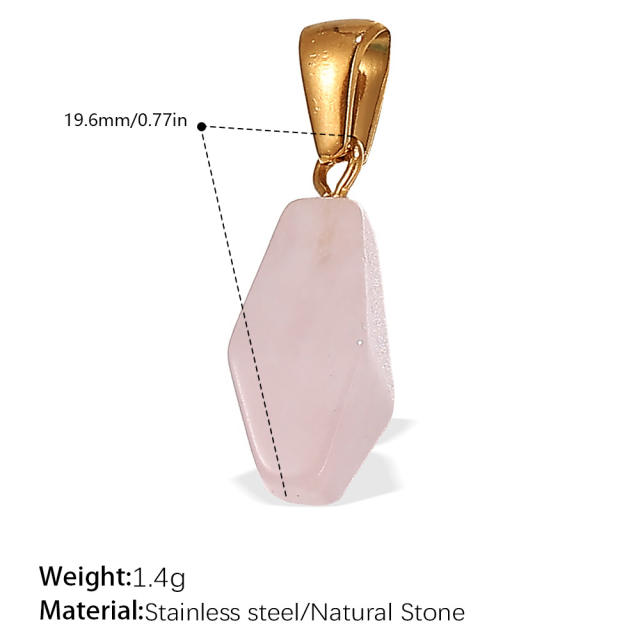 18K gold plated geometric colored gemstone rectangular five-pointed star necklace pendant pendant DIY jewelry accessories women