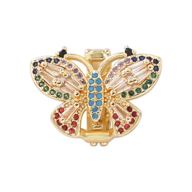 18K gold plated copper full diamond cute rainbow animal boy girl charm for belt band bracelet