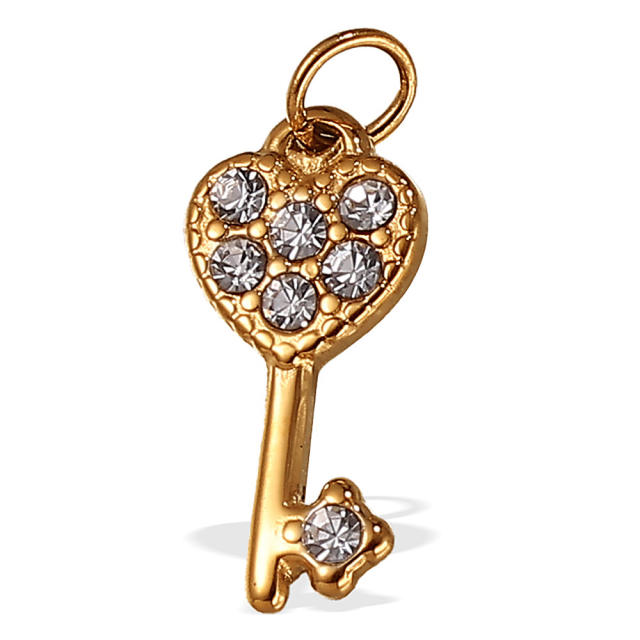 Key padlock plane multi element stainless steel charm diy jewelry accessory wholesale
