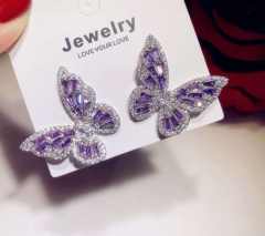 Fashion Hollow Zircon Elegant Butterfly Earrings