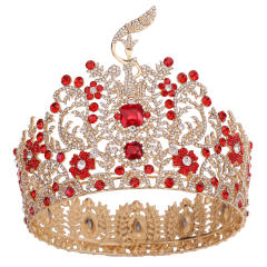 New Baroque High-End Beauty Pageant Crown Full Circle Beauty Pageant Winning Champion Rhinestone Large Crown