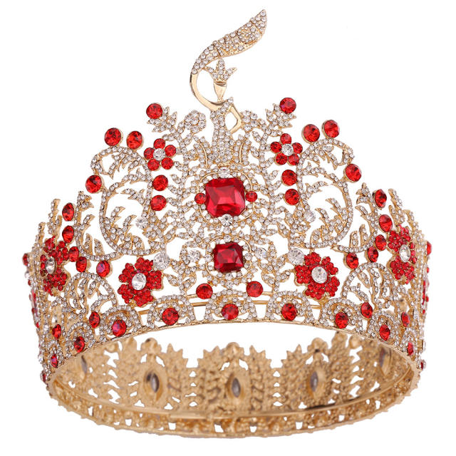 New Baroque High-End Beauty Pageant Crown Full Circle Beauty Pageant Winning Champion Rhinestone Large Crown