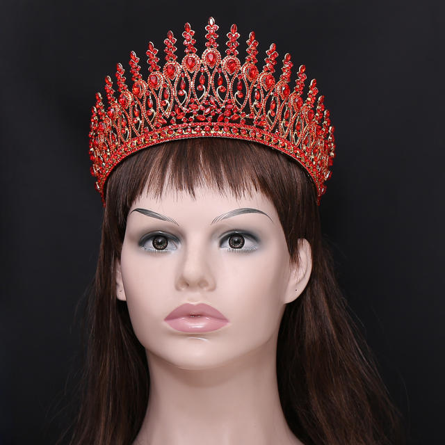 Baroque Beauty Pageant Crown Alloy Bride Crown Stage Show Crown Big Hair Comb Show Crown