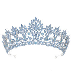 Luxury alloy crown colorful crystal handmade wedding hair crown hair piece