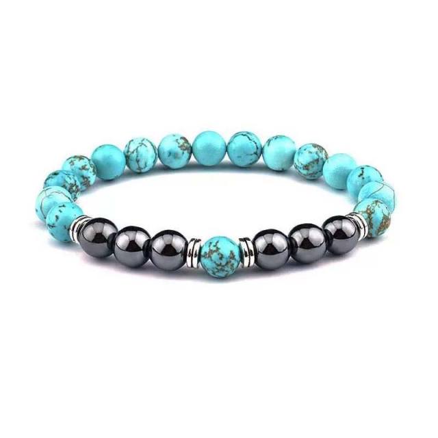 8mm natural stone energy stone Black magnet Tiger Eye volcanic rock beaded bracelet wholesale