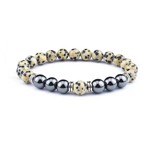 8mm natural stone energy stone Black magnet Tiger Eye volcanic rock beaded bracelet wholesale