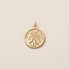 Gold plated copper diamond heart clover taichi DIY jewelry charm