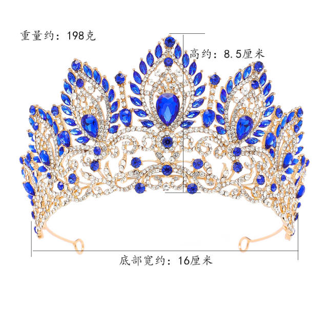 Bride crown headdress concept catwalk beauty pageant crown queen birthday hair accessories