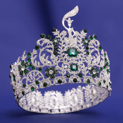 New Baroque High-End Beauty Pageant Crown Full Circle Beauty Pageant Winning Champion Rhinestone Large Crown