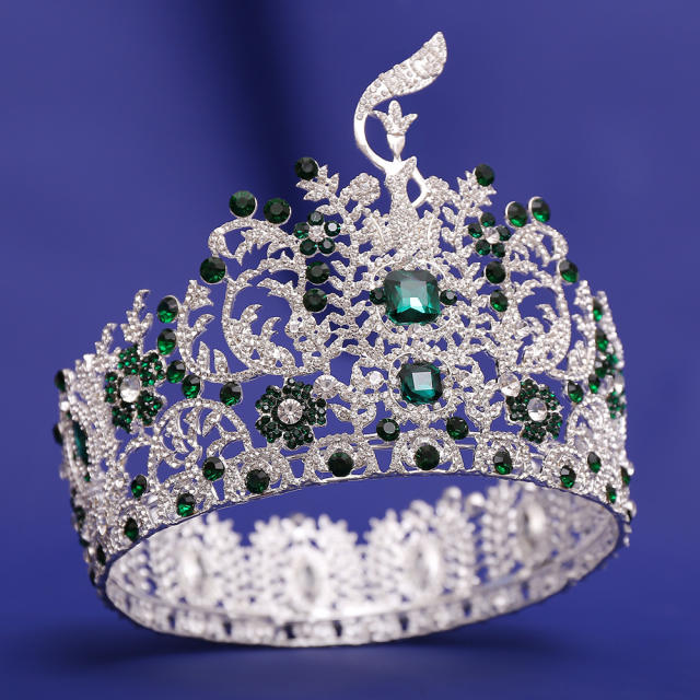 New Baroque High-End Beauty Pageant Crown Full Circle Beauty Pageant Winning Champion Rhinestone Large Crown