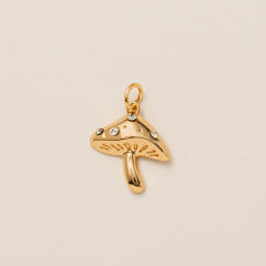 Gold plated copper diamond heart clover taichi DIY jewelry charm