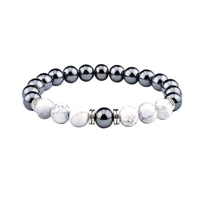 8mm natural stone energy stone Black magnet Tiger Eye volcanic rock beaded bracelet wholesale