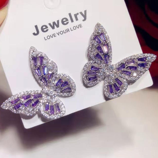 Fashion Hollow Zircon Elegant Butterfly Earrings