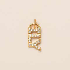 Gold plated copper diamond heart clover taichi DIY jewelry charm