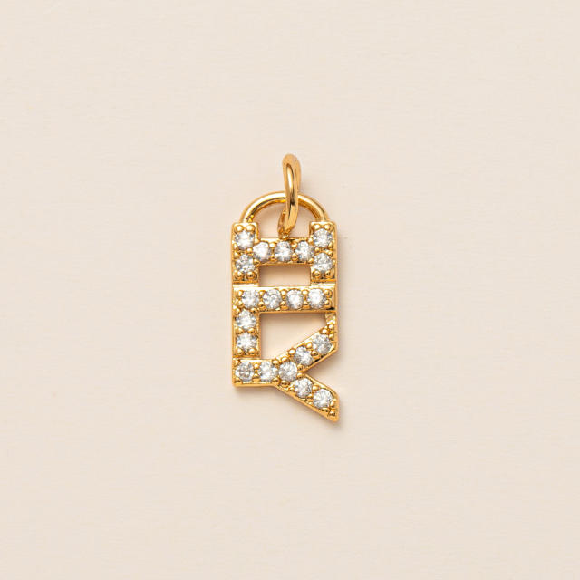 Gold plated copper diamond heart clover taichi DIY jewelry charm