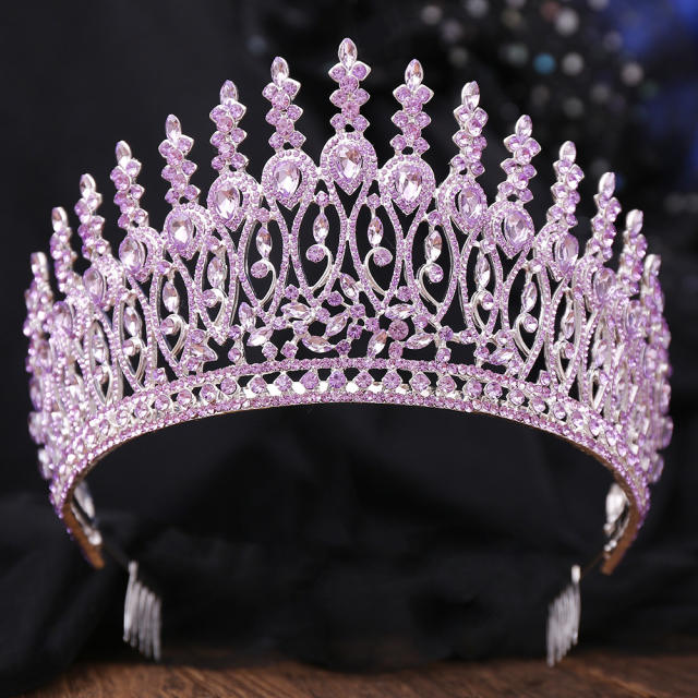 Baroque Beauty Pageant Crown Alloy Bride Crown Stage Show Crown Big Hair Comb Show Crown