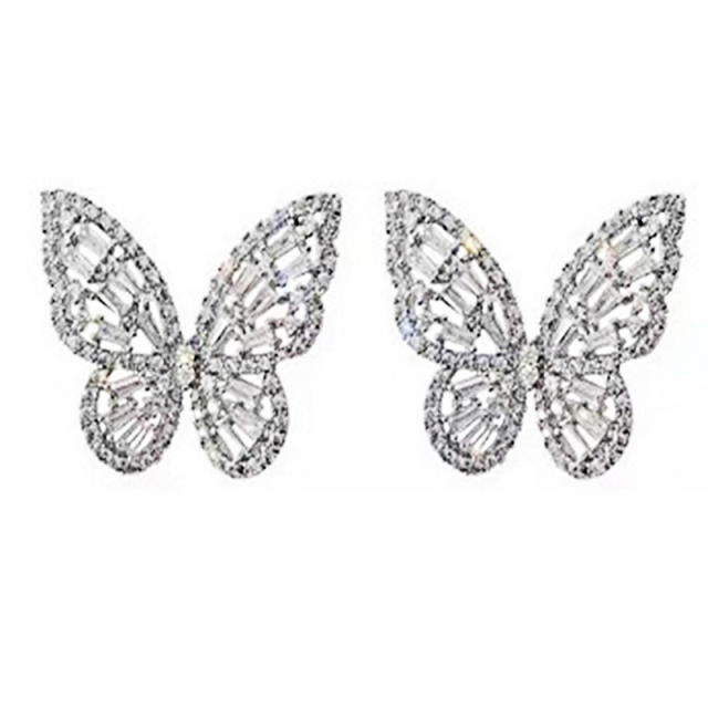 Fashion Hollow Zircon Elegant Butterfly Earrings