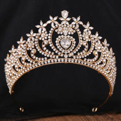 Headwear Bride Hair Accessories High-grade European and American Love Crown Baroque Red Crystal Accessories