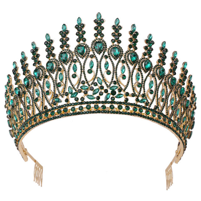 Baroque Beauty Pageant Crown Alloy Bride Crown Stage Show Crown Big Hair Comb Show Crown