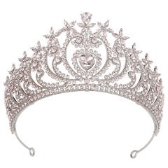 Headwear Bride Hair Accessories High-grade European and American Love Crown Baroque Red Crystal Accessories
