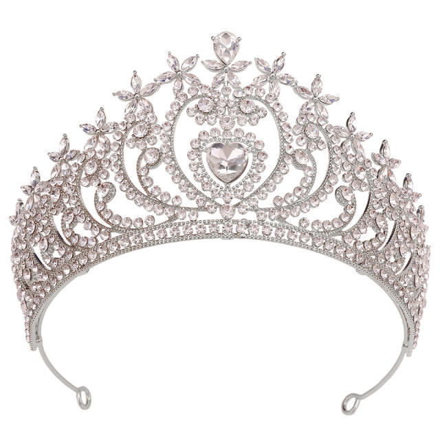 Headwear Bride Hair Accessories High-grade European and American Love Crown Baroque Red Crystal Accessories