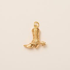 Gold plated copper diamond heart clover taichi DIY jewelry charm