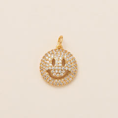 Gold plated copper diamond heart clover taichi DIY jewelry charm