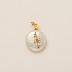 Gold plated copper diamond heart clover taichi DIY jewelry charm