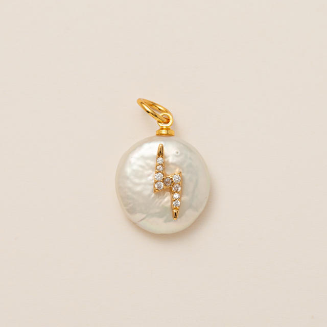 Gold plated copper diamond heart clover taichi DIY jewelry charm
