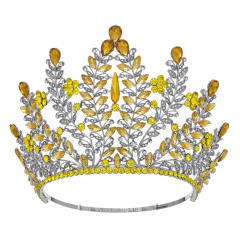 Bride Crown Beauty Pageant Champion Crown Walking Show Laurel Baroque Crown Queen Party Complete Crown