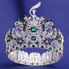 New Baroque High-End Beauty Pageant Crown Full Circle Beauty Pageant Winning Champion Rhinestone Large Crown