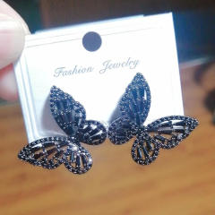 Fashion Hollow Zircon Elegant Butterfly Earrings