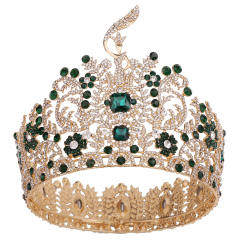New Baroque High-End Beauty Pageant Crown Full Circle Beauty Pageant Winning Champion Rhinestone Large Crown