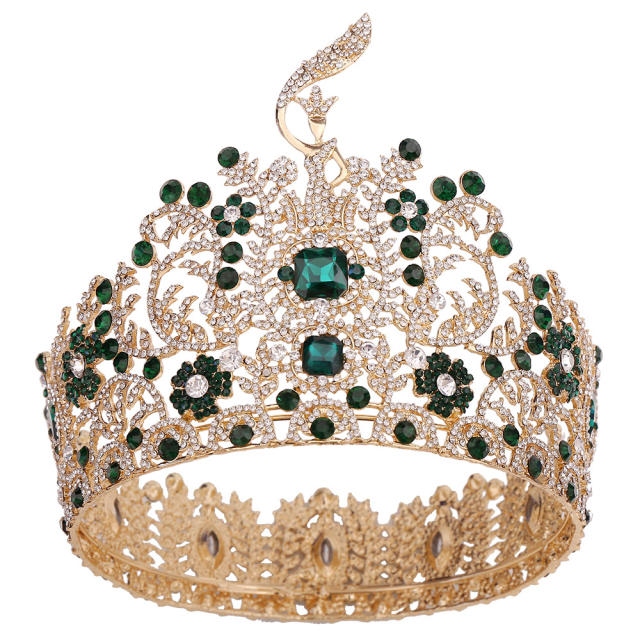 New Baroque High-End Beauty Pageant Crown Full Circle Beauty Pageant Winning Champion Rhinestone Large Crown