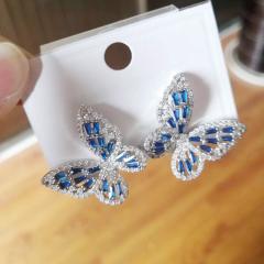 Fashion Hollow Zircon Elegant Butterfly Earrings
