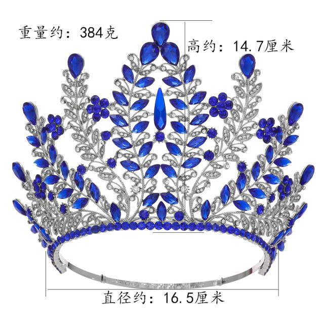 Bride Crown Beauty Pageant Champion Crown Walking Show Laurel Baroque Crown Queen Party Complete Crown