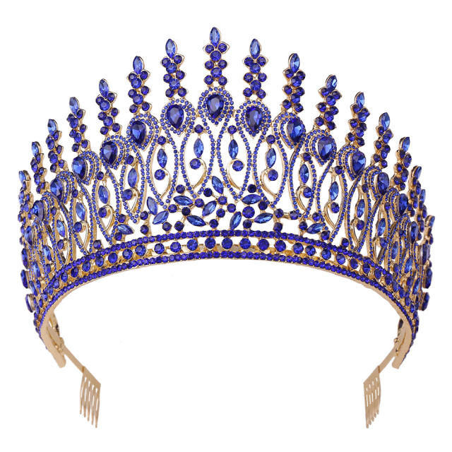 Baroque Beauty Pageant Crown Alloy Bride Crown Stage Show Crown Big Hair Comb Show Crown